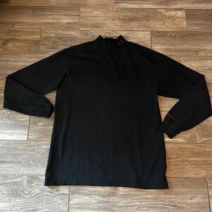 Vintage Disney World Long Sleeve Mock Neck Shirt Black Embroidered Mickey Medium